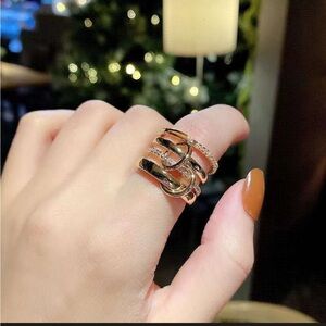 Spinelli inspired gold ring size 8